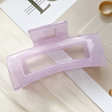 Rectangular Hair Claw Clip with Open Frame Design and Strong Hold