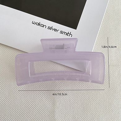 Rectangular Hair Claw Clip with Open Frame Design and Strong Hold