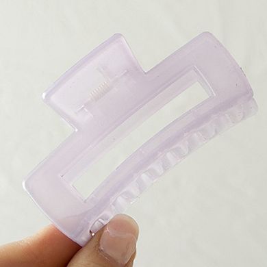 Rectangular Hair Claw Clip with Open Frame Design and Strong Hold
