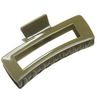 Rectangular Hair Claw Clip with Open Frame Design and Strong Hold