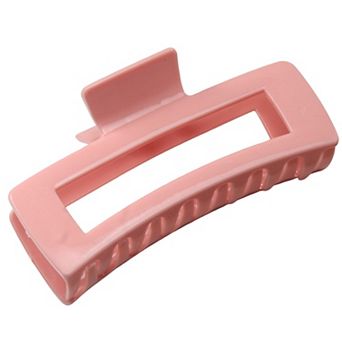Rectangular Hair Claw Clip with Open Frame Design and Strong Hold