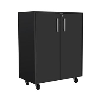 Hartford Storage Double Door Cabinet, Two Interior Shelves, Casters