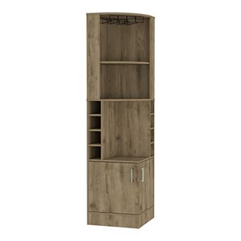 Egina Bar Cabinet Two Drawers, Eight Bottle Cubbies, Two Large Open Shelves