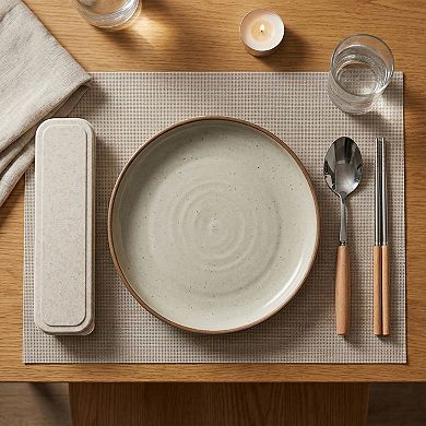 Portable Flatware 3 Piece Set with Spoon Chopsticks and Slim Travel Storage Case