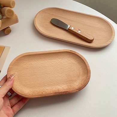 Wooden Oval Serving Tray for Tabletop Decoration and Everyday Organization