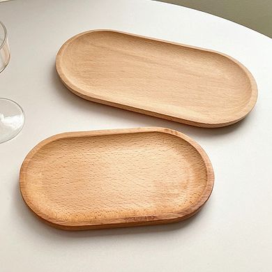 Wooden Oval Serving Tray for Tabletop Decoration and Everyday Organization