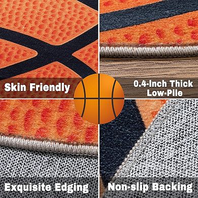 Round Ball Pattern Area Rug, Fluffy Washable Rug for Living Room & Kids Room