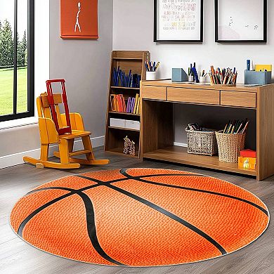 Round Ball Pattern Area Rug, Fluffy Washable Rug for Living Room & Kids Room