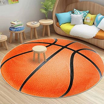 Round Ball Pattern Area Rug, Fluffy Washable Rug for Living Room & Kids Room