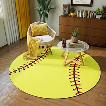 Round Ball Pattern Area Rug, Fluffy Washable Rug for Living Room & Kids Room