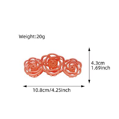 Triple Flower Hair Claw Clip with Secure Hold and Decorative Open Design