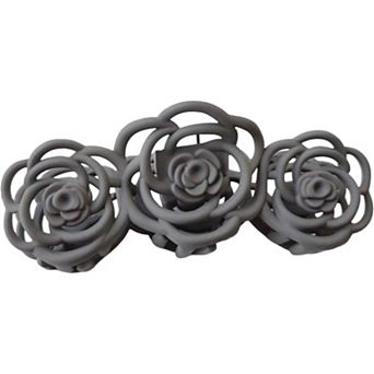 Triple Flower Hair Claw Clip with Secure Hold and Decorative Open Design