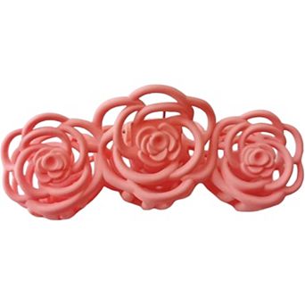 Triple Flower Hair Claw Clip with Secure Hold and Decorative Open Design