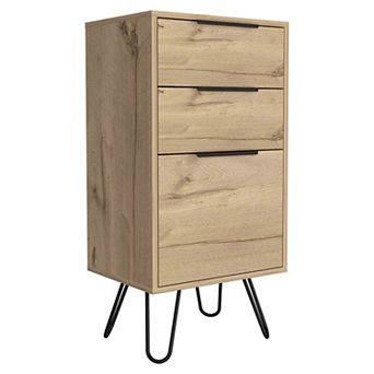 Begonia Light Dresser, Superior Top,Three Drawers, Hairpin Legs