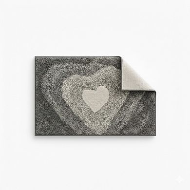 Plush Absorbent Bathroom Floor Mat with Heart Pattern Soft Textured Bath Rug