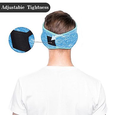 Winter Fleece Headband Adjustable Stretchy Ear Warmer Full Cover Sweatband Unisex - Velcro Design