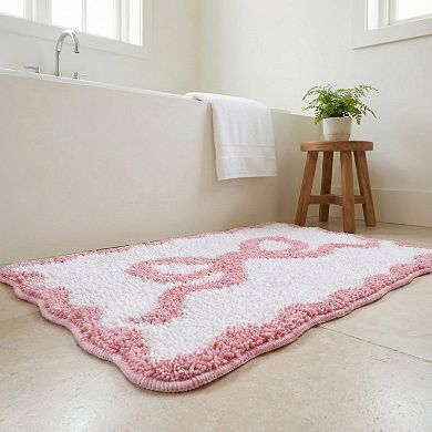 Tufted Abstract Bow Accent Mat Decorative Floor and Tabletop Decoration