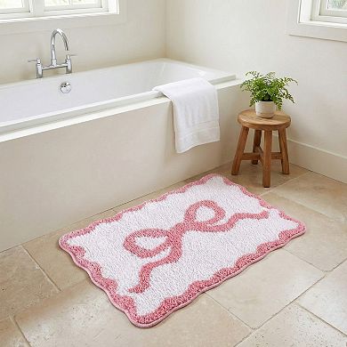 Tufted Abstract Bow Accent Mat Decorative Floor and Tabletop Decoration