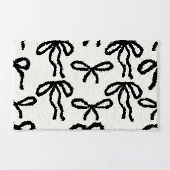 Tufted Abstract Bow Accent Mat Decorative Floor and Tabletop Decoration