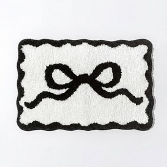 Tufted Abstract Bow Accent Mat Decorative Floor and Tabletop Decoration