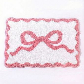 Tufted Abstract Bow Accent Mat Decorative Floor and Tabletop Decoration