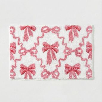 Tufted Abstract Bow Accent Mat Decorative Floor and Tabletop Decoration