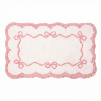 Tufted Abstract Bow Accent Mat Decorative Floor and Tabletop Decoration