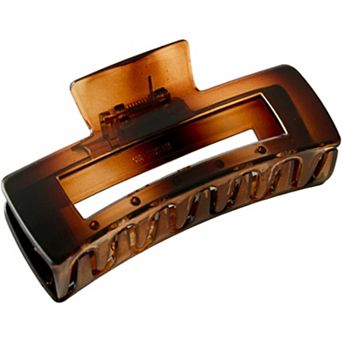 Rectangular Hair Claw Clip with Cutout Design and Strong Hold