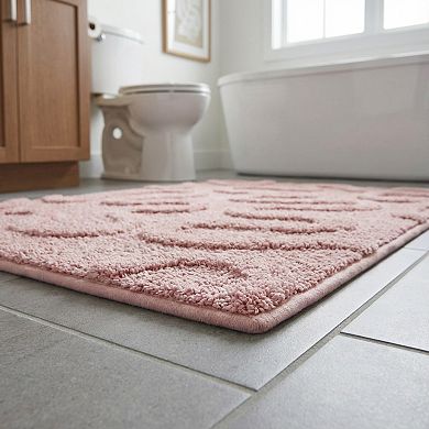 Tufted Abstract Swirl Accent Mat Soft High Pile Decorative Floor Decoration