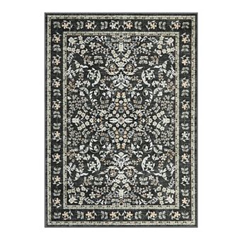 Area Rug for Living Room, Washable Non Slip Low Pile Rugs, Floral Soft Carpet for Living Room
