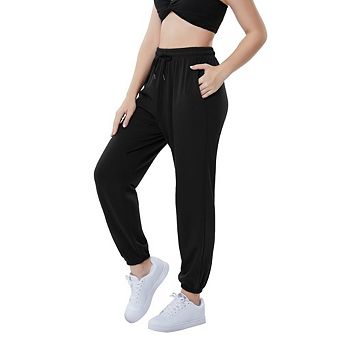 Womens High Waist Sweatpants with Pockets Loose Lounge Pajama Pants for Fall Winter Yoga Travel