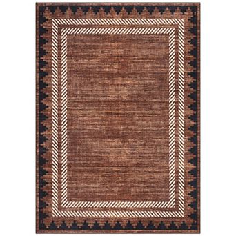 Modern Geometric Runner Rug, Washable, Non Slip, Non Shedding, Soft Low Pile Neutral Carpet