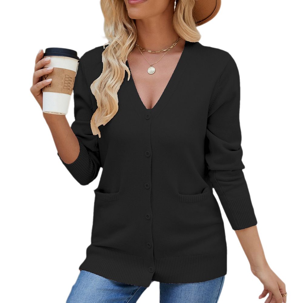 Women's Lightweight Cardigans V Neck Long Sleeve Knitted Button Down ...