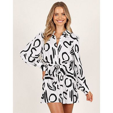Women's Causal Fall Shirt Dress Long Sleeve Button Down Work Office Fit Mini Dresses