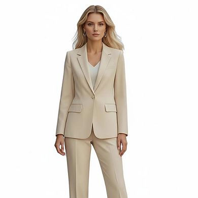 Womens Casual Blazers Open Front Business Suit Jacket Long Sleeve Button Work Office Blazer