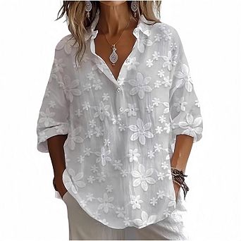 Women's Boho Floral Embroidered Tops Short Sleeve Blouses Dressy Casual Cute Shirts