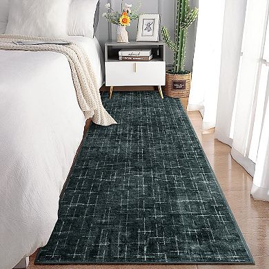 Washable Abstract Area Rugs, Modern Boho Neutral Large Striped Anti-Skid Contemporary Carpets