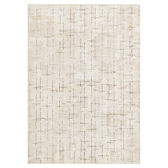 Washable Abstract Area Rugs, Modern Boho Neutral Large Striped Anti-Skid Contemporary Carpets