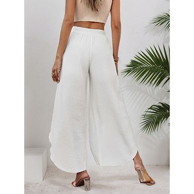 Women Wide Leg High Waisted Palazzo Boho Beach Casual Flowy Harem Pants