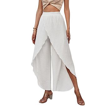 Women Wide Leg High Waisted Palazzo Boho Beach Casual Flowy Harem Pants
