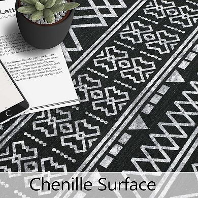 Area Rug Boho Machine Washable Area Rug for Living Room Bedroom Modern Geometric Non-Slip