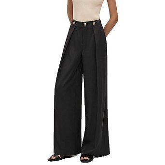 Womens Wide Leg Dress Pants Business Casual Flowy Work Palazzo Pants High Waisted Slacks Trousers