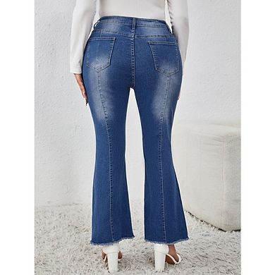 Women's Casual Plus Size Jeans High Waist Slim Fit Jeans