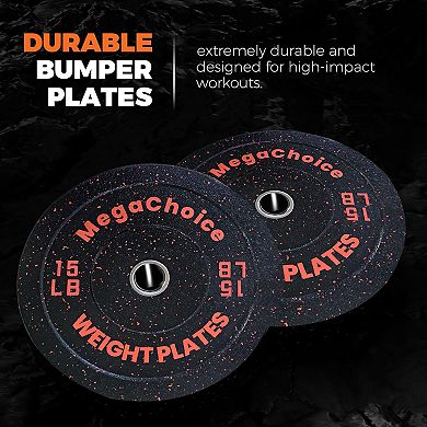 Rubber Bumper Plates Set, Weight Plates for Strength Training, Powerlifting and Weightlifting