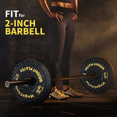 Rubber Bumper Plates Set, Weight Plates for Strength Training, Powerlifting and Weightlifting