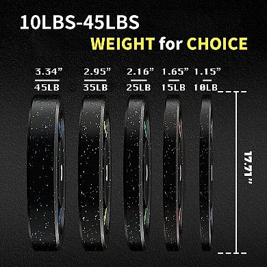 Rubber Bumper Plates Set, Weight Plates for Strength Training, Powerlifting and Weightlifting