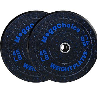 Rubber Bumper Plates Set, Weight Plates for Strength Training, Powerlifting and Weightlifting