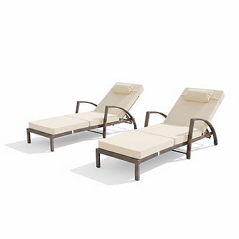 Outdoor Chaise Lounge Chairs, Rattan Reclining Chairs for Patio Pool Garden