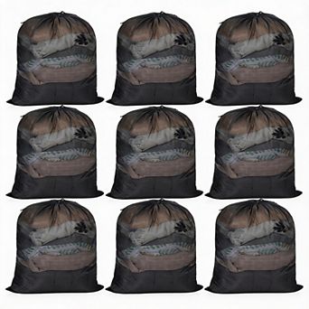 9 pc Mesh Laundry Bag Lockable Drawstring Heavy Duty Breathable