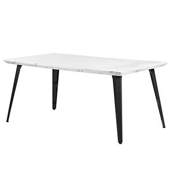 Homy Casa 62.9'' Rectangular Dining Table with Metal Legs, Seats 46